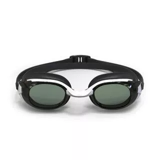 Occhiali piscina BFIT lenti fumé taglia unica nero-bianco antiappannanti