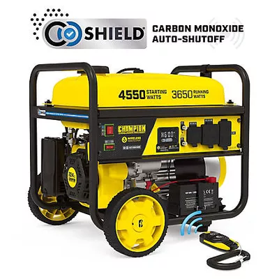 New!  Champion Power Equipment 4550/3650 W Wireless Remote Start RV Ready Portable Generator with Free 3 Year Warranty