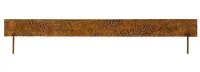 Bedkant m/jordspyd, 105x22 cm, råjern