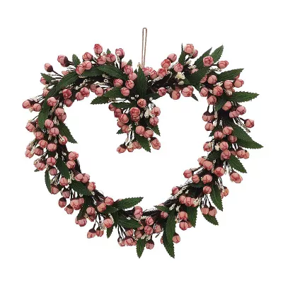 Celebrate Together Valentine's Day Rose Bud Heart Wreath