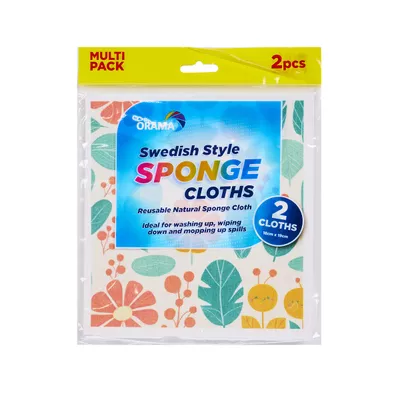 Orama Swedish Style Sponge Cloth Assorted 2pk