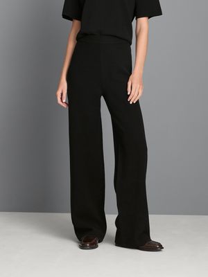 Pantalones anchos de punto compacto