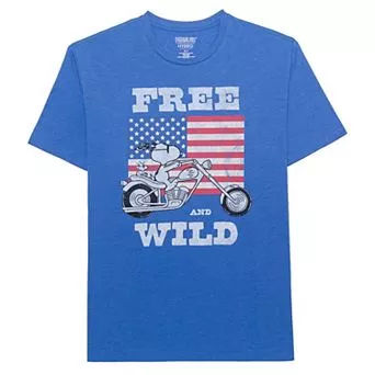 Big & Tall Peanuts Snoopy Free & Wild Americana Graphic Tee