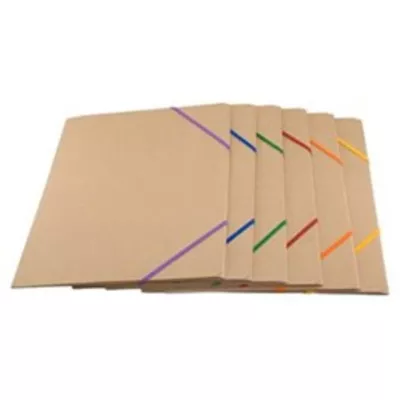 Elastikomslag, A4, brun, assorteret