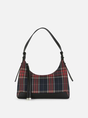 Bolso de hombro curvo de tartán de Rita Ora