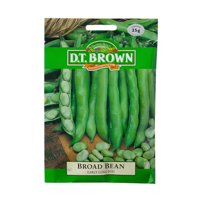 Dt Brown Early Long Pod Broad Bean Seeds 25g