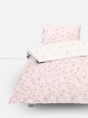 Set de funda nórdica individual reversible con rosas