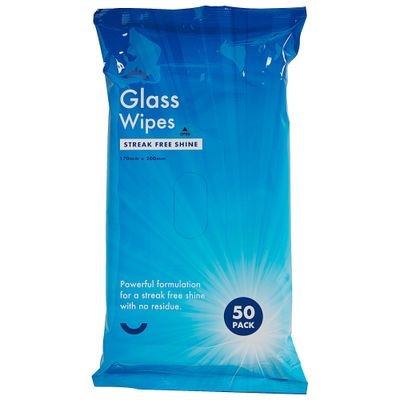 Glass Cleaning Wipes 50pk