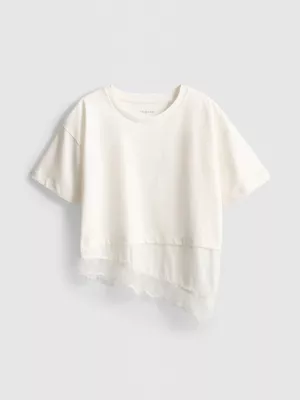 7-15 años | Camiseta con bajo de encaje
