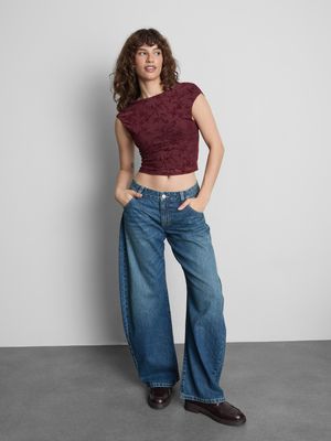 The Primark Scene | Top flocado con mangas casquillo