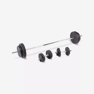CORENGTH Kit manubri e bilanciere bodybuilding 93kg