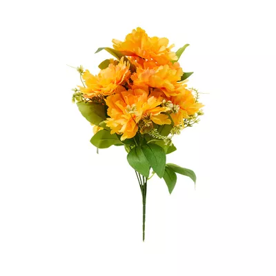 Faux Bunch Ruffle Peonies Lavender/Orange