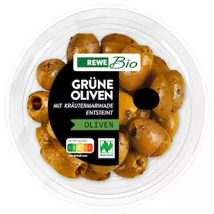 REWE Bio Marinierte Grüne Oliven 125g