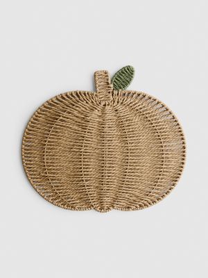 Salvamanteles individual tejido en forma de calabaza