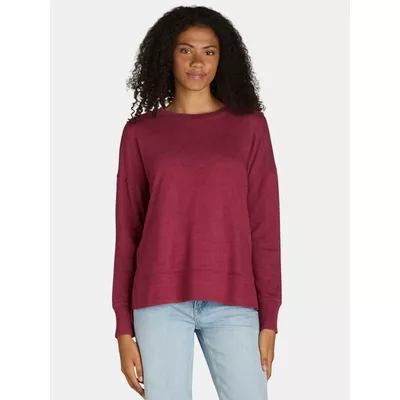 Time and Tru Women's Crewneck Sweatshirt with High-Low Hem, Sizes XS -4X