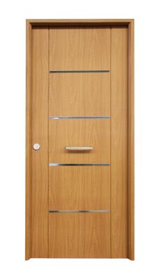 PUERTA ENTRADA RESIDENCIAL RECUBIERTA PVC ROBLE 80 CM IZQUIERDA