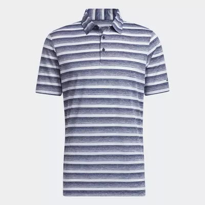 Herren Golf Poloshirt - ADIDAS blau/weiß gestreift