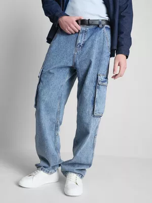 Vaqueros cargo holgados de talle medio