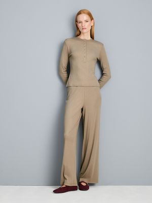 Pantalones de chándal de canalé en mezcla de algodón