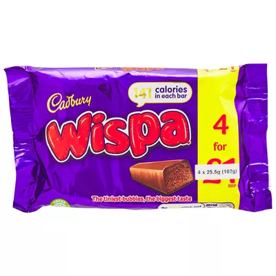 Cadbury Wispa Bar 4pk