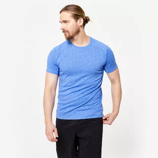DOMYOS T-shirt uomo fitness essential 100 traspirante azzurro melange