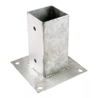 BASE ACERO GALVANIZADO CON PLETINA 7X7 CM