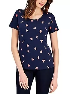 Floating Palms Scoopneck Top