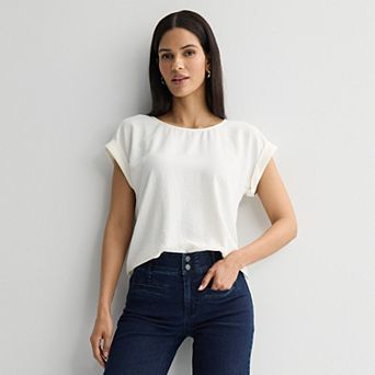 Women's Nine West Textured Short Sleeve Tee