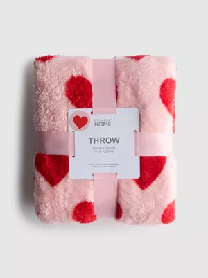 Manta polar con corazones