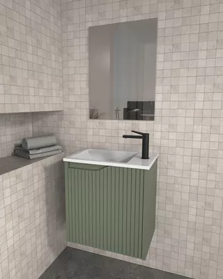 MUEBLE DE BAÑO CON LAVABO NOVA MINI VERDE 50X33CM 1 PUERTA