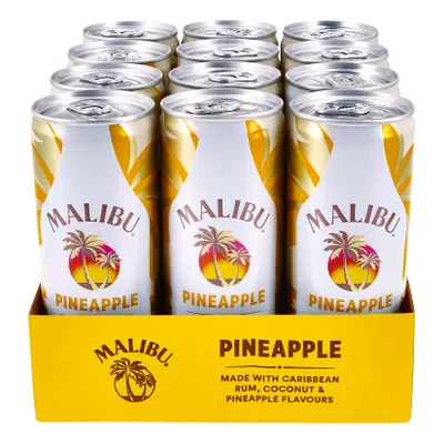 Malibu Pineapple Mixgetränk 10,0 % vol 0,25 Liter, 12er Pack