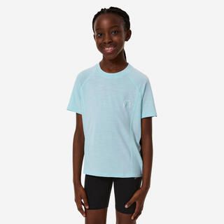QUECHUA T-shirt trekking bambino MH900 WOOL azzurra