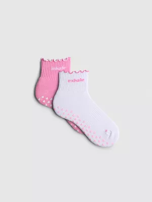 Pack de 2 pares de calcetines de yoga con ribete
