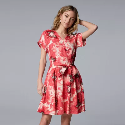 Women's Simply Vera Vera Wang Wrap Tie-Front Dress