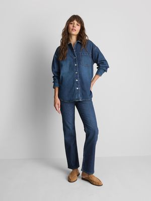 Camisa vaquera holgada de algodón