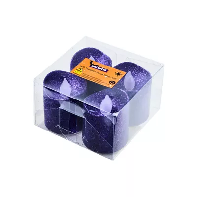 Halloween LED Votive Glitter 4pk Assorted