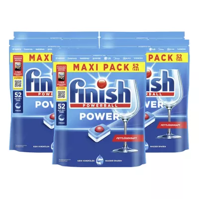 Finish Power Maxipack 52 Caps, 5er Pack