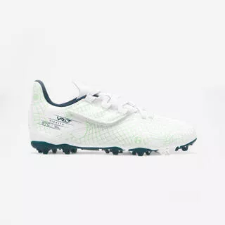 KIPSTA Scarpe calcio bambino VIRALTO I EASY MG/AG con strap verde-bianco