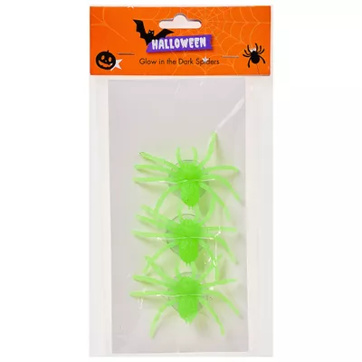 Halloween Spiders Glow-In-The-Dark 3pk