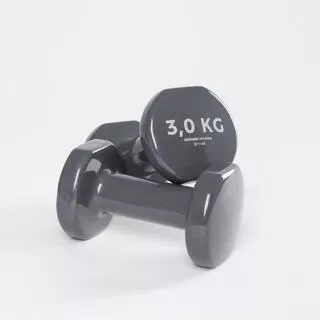 DOMYOS Manubri palestra PVC 2x3 kg grigi