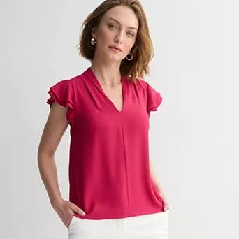 Women's Nine West Flutter Sleeve Blouse