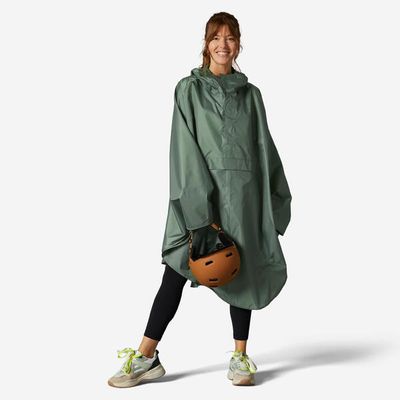 BTWIN Fahrrad Regenponcho City 100 grün