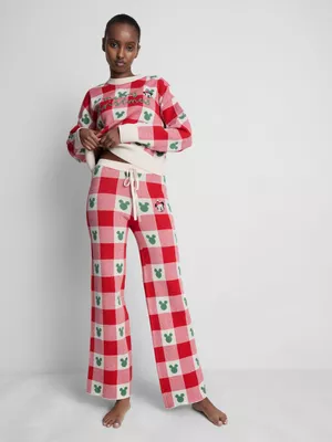 Pantalones navideños a cuadros vichy de Disney
