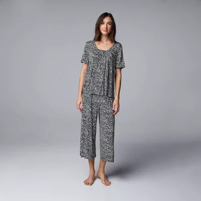 Women's Simply Vera Vera Wang 2 pc Top & Culotte Pants Sleep Set