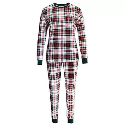 Holiday Famjams Women's Red and Green Plaid Sleep Set, 2 pc.