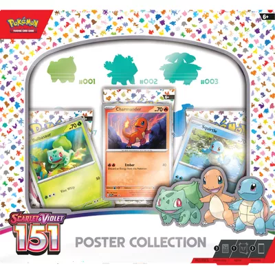 Pokemon Trading Card Games Scarlet & Violet 3.5 151 Poster Collection Box - 3 Pokemon TCG: Scarlet & Violet—151 booster packs