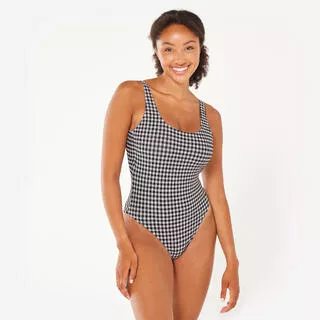 Costume intero donna VICHY nero-bianco