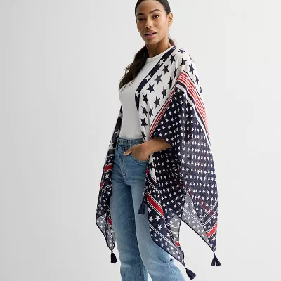 Women's Collection XIIX American Flag Print Topper