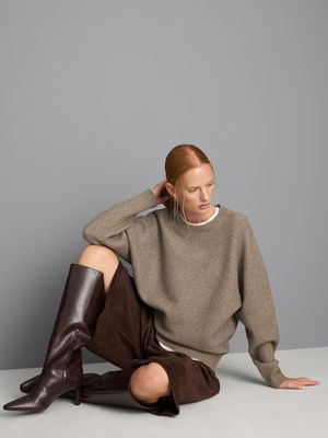 Jersey de punto extragrande de corte cocoon