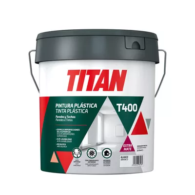 PINTURA PLÁSTICA INTERIOR/EXTERIOR EXTRA MATE T400 4L BLANCO